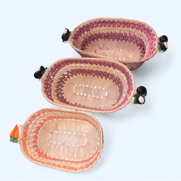 Source Unknown Other - Handwoven Multicolor Basket Set